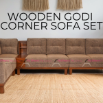 Wooden Godi Corner Sofa Set I Model - 644
